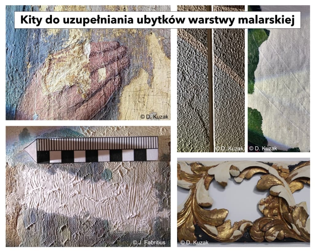 Studio fillers for filling losses in the pictorial layer. Standard and contemporary conservation materials