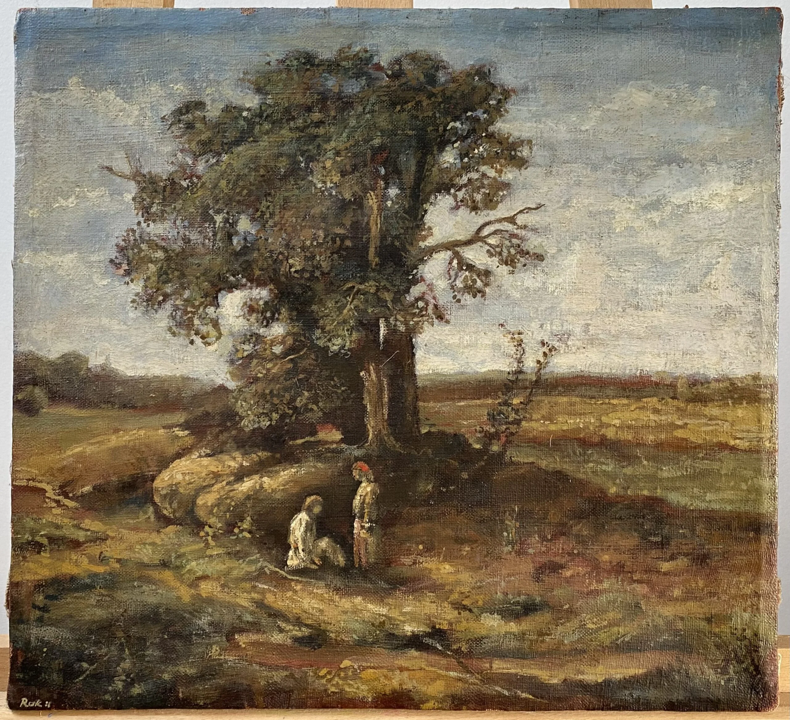 Landscape with a tree and figures - detal 1