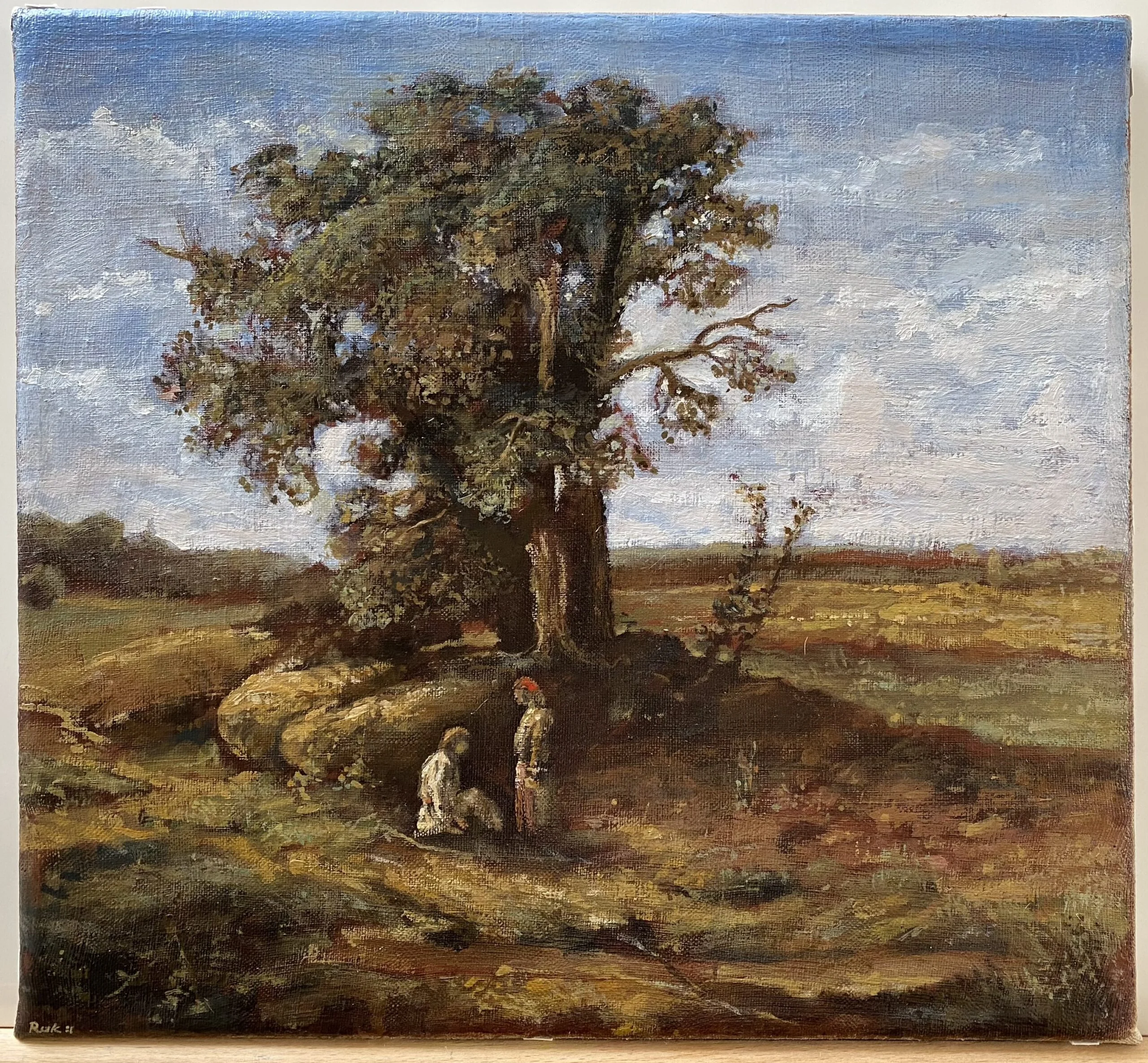Landscape with a tree and figures - detal 2
