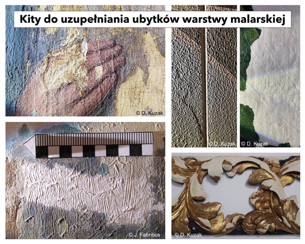 Studio fillers for filling losses in the pictorial layer. Standard and contemporary conservation materials